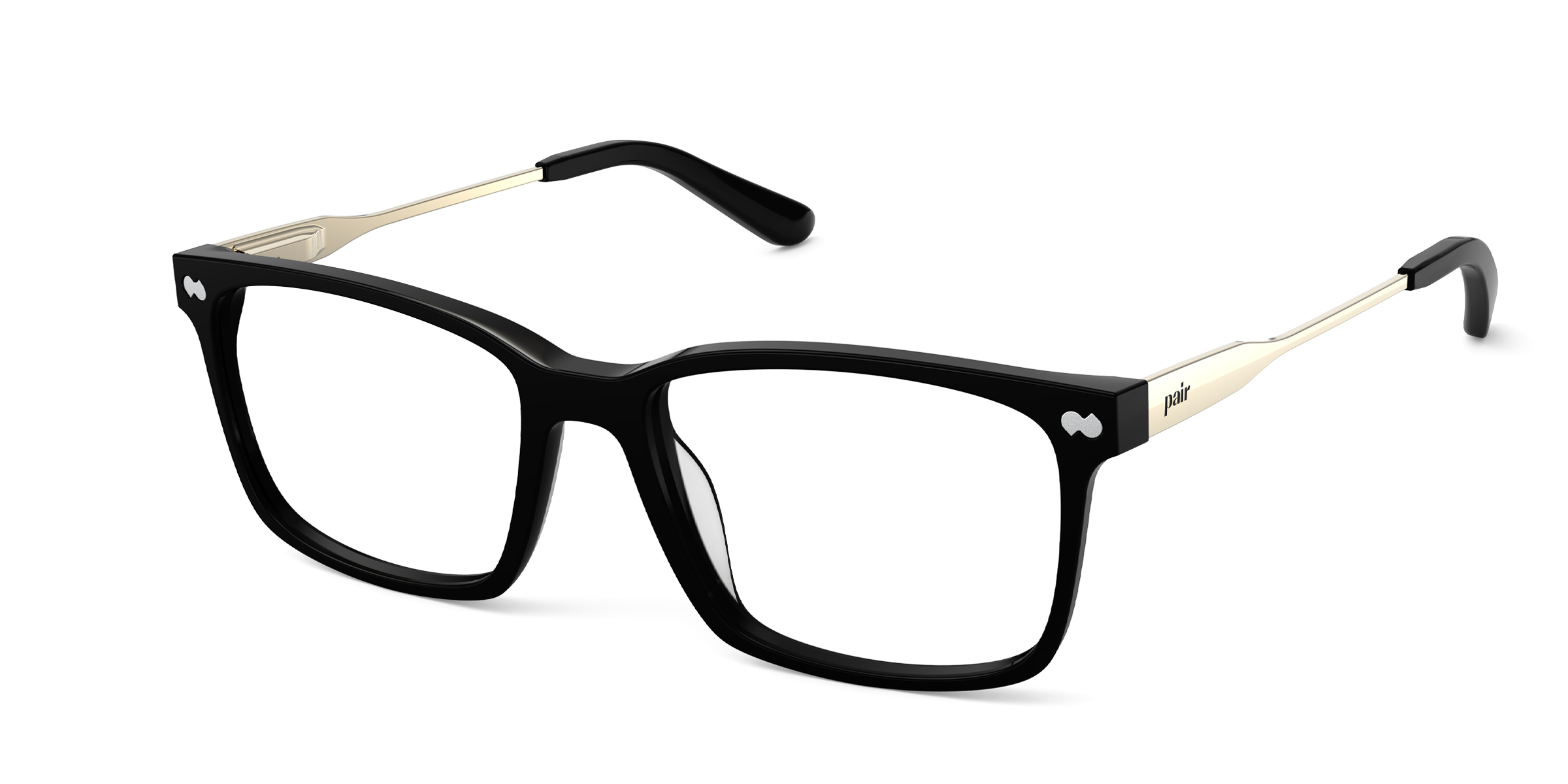 The Kirby - Black Acetate Gold Metal