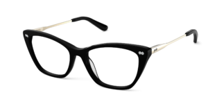 The Wanda - Black Acetate Gold Metal